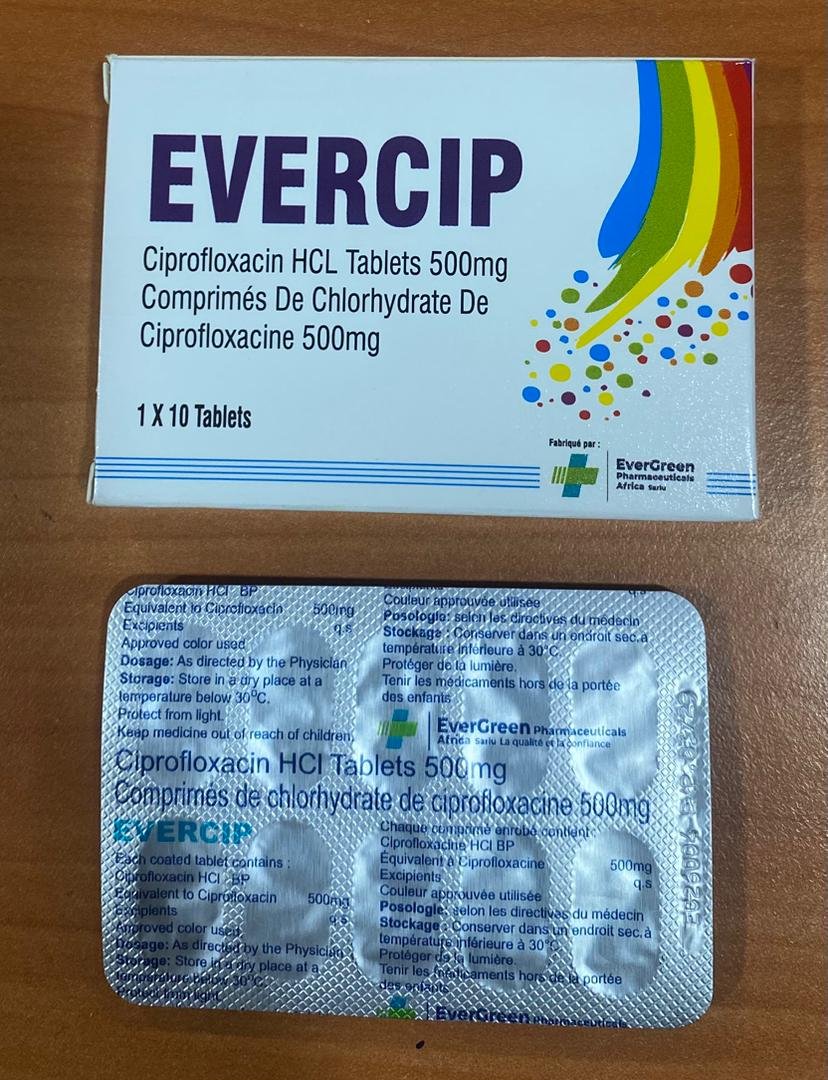 EVERCIP 500 — Antibiothérapie